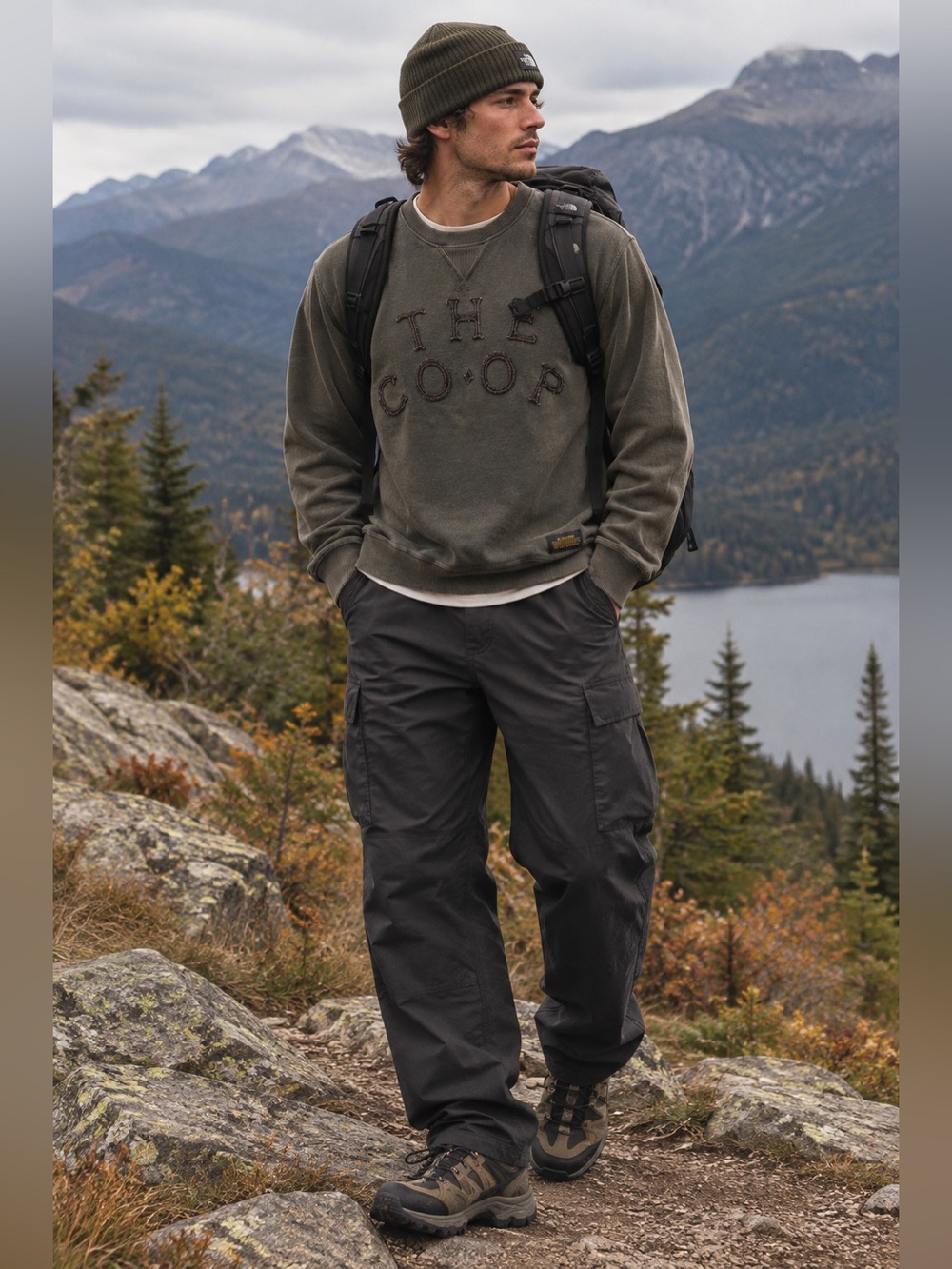 REI Co-Op 80th Anniversary Staff Edition Army Green Sweatshirt Men Small